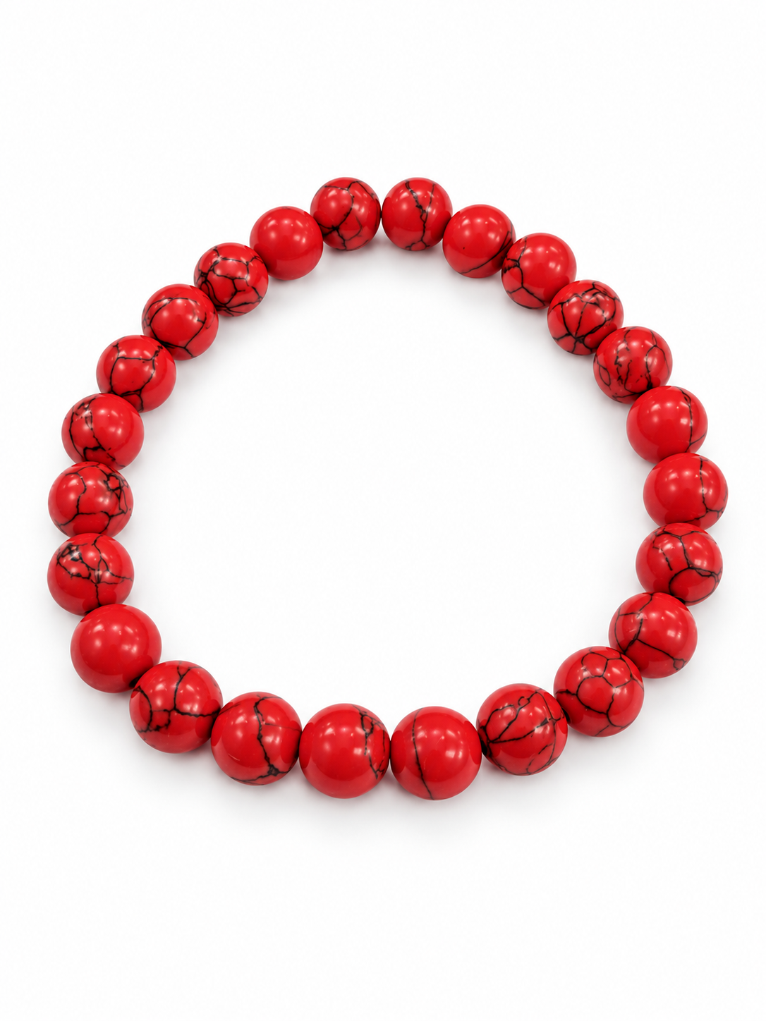 Bracelet - Obsidian _ Natural fine stone - Red Jewelry