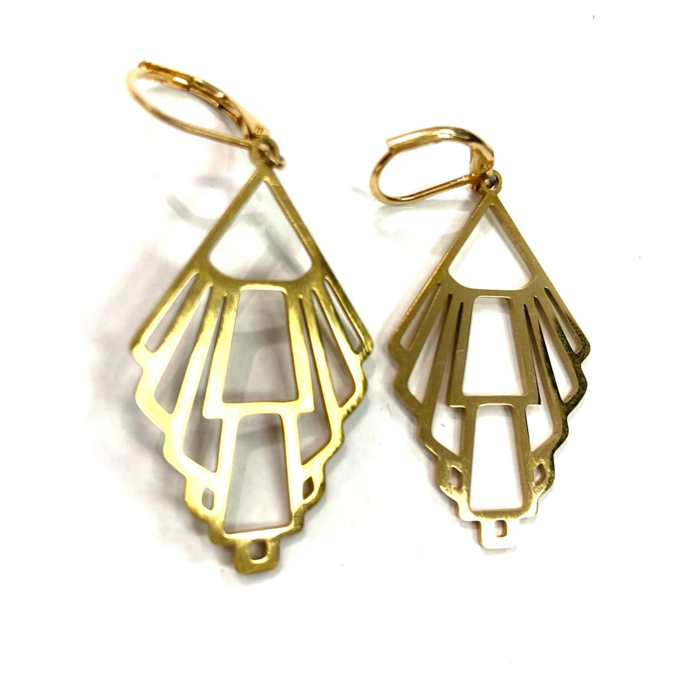 Boucles d'oreilles - Coquillage - Or - Rouge Inox