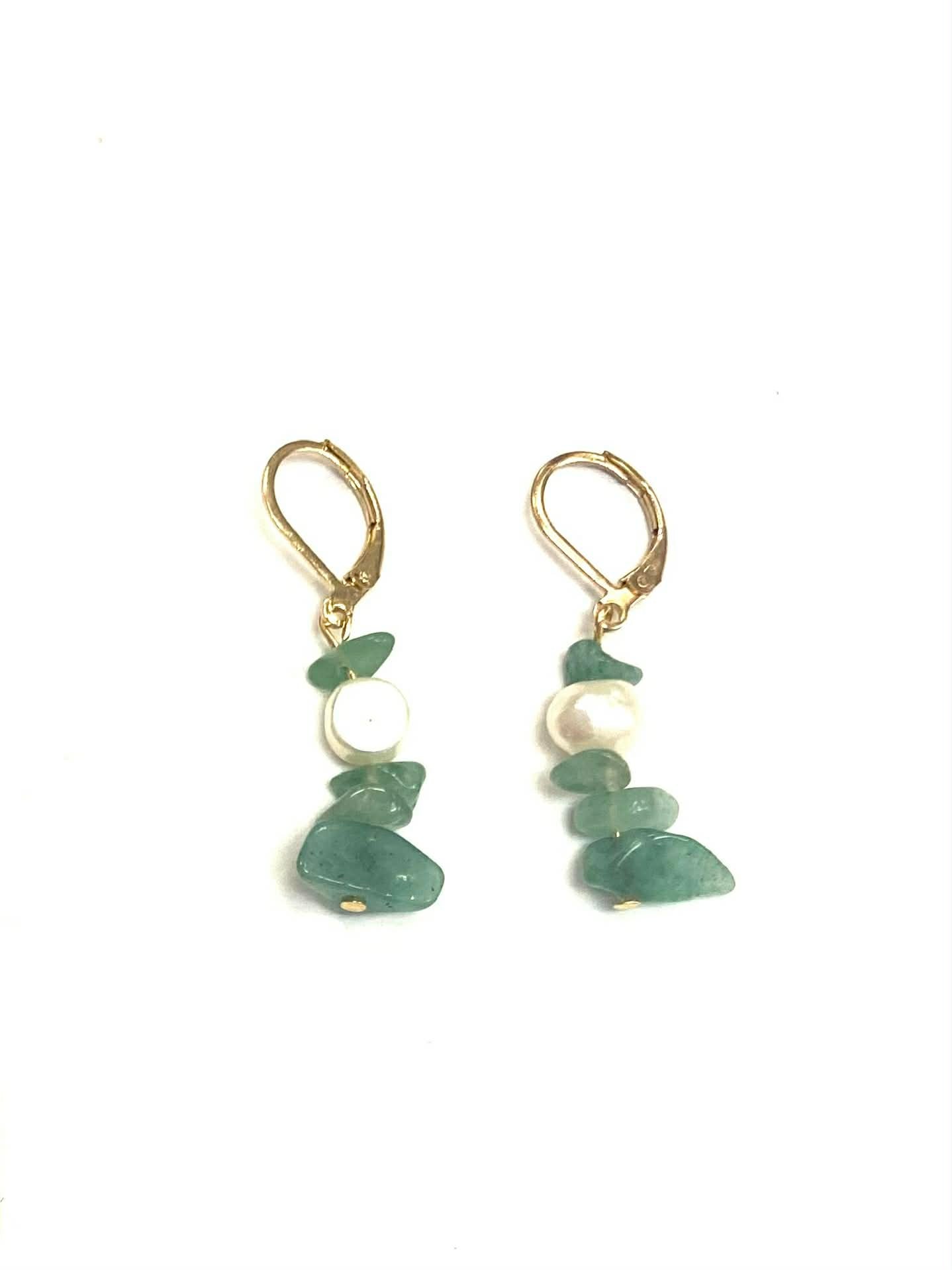Boucles d'oreilles pierres - Aventurine Foncé - Vert (2 Variantes) - Rouge Bijoux