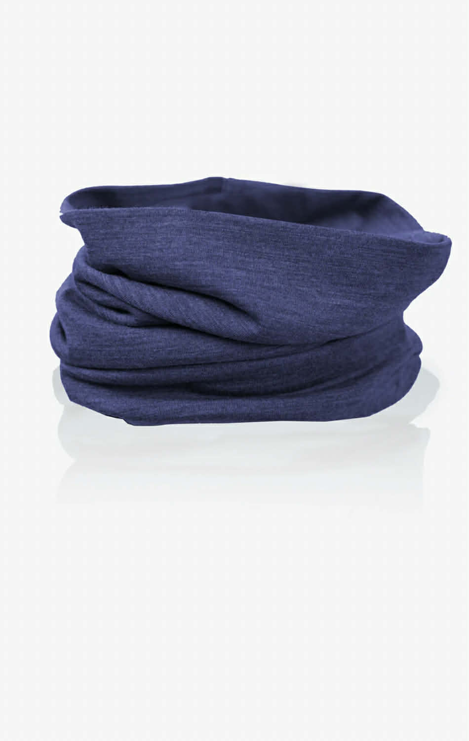 Cache-Cou double 100 % Mérinos Bleu Nuit - Bonnetier