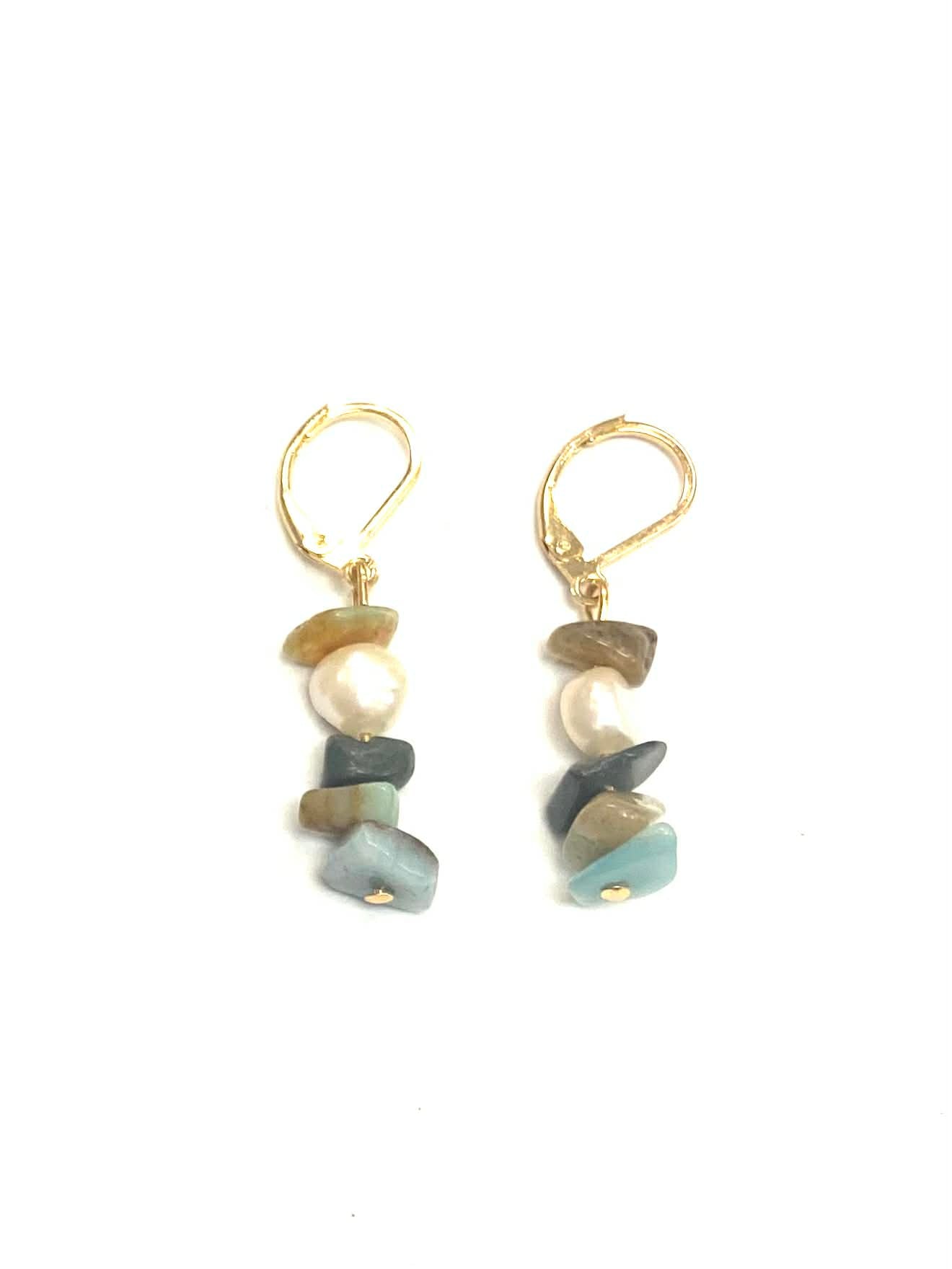 Boucles d'oreilles pierres - Amazonite - (2 Variantes) - Rouge Bijoux