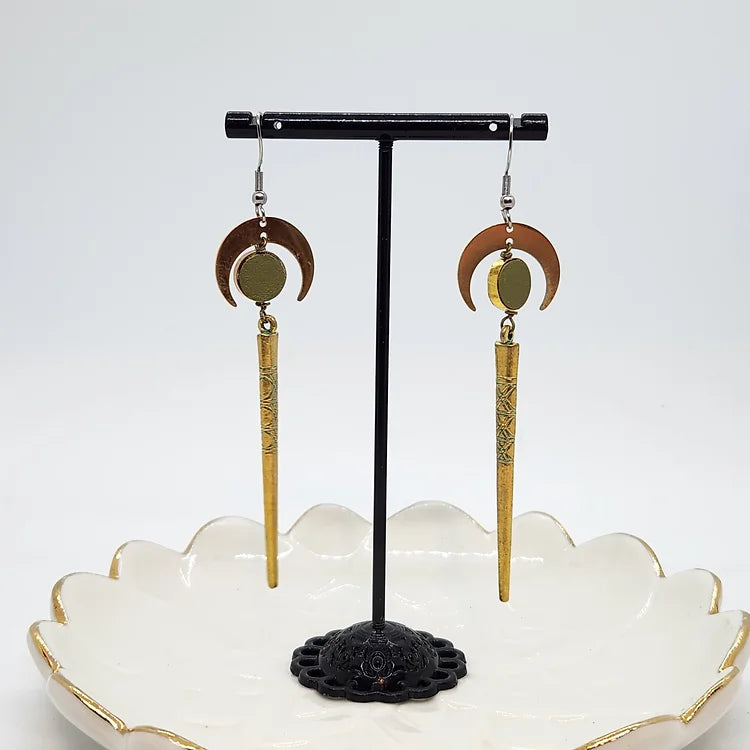 Boucles d'oreilles-Cléopatre noir-Création Fish