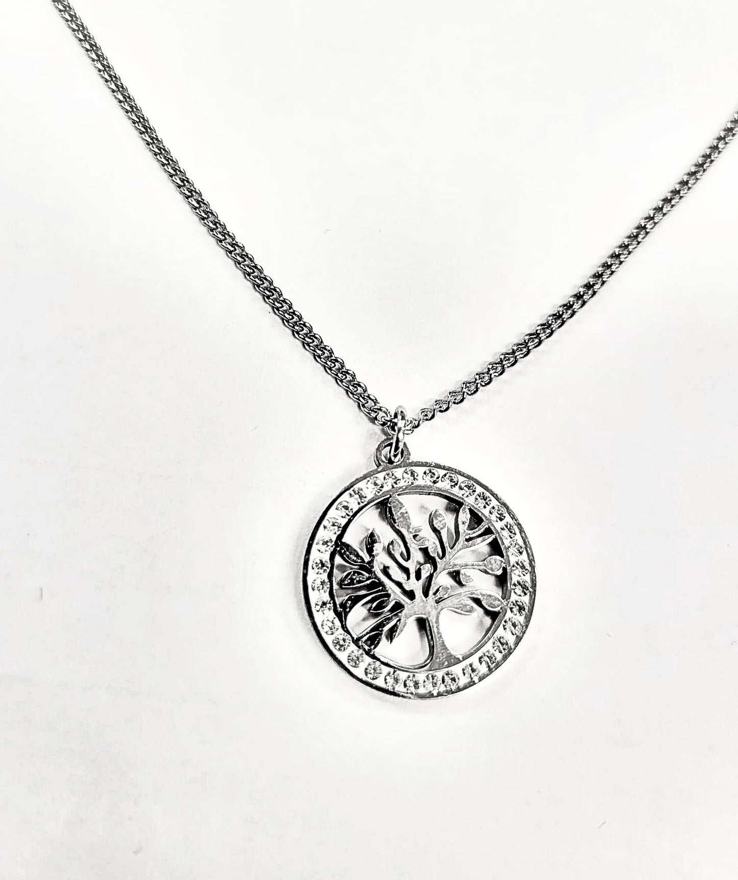 Collier Arbre de Vie Argent et Zircon - Rouge Inox