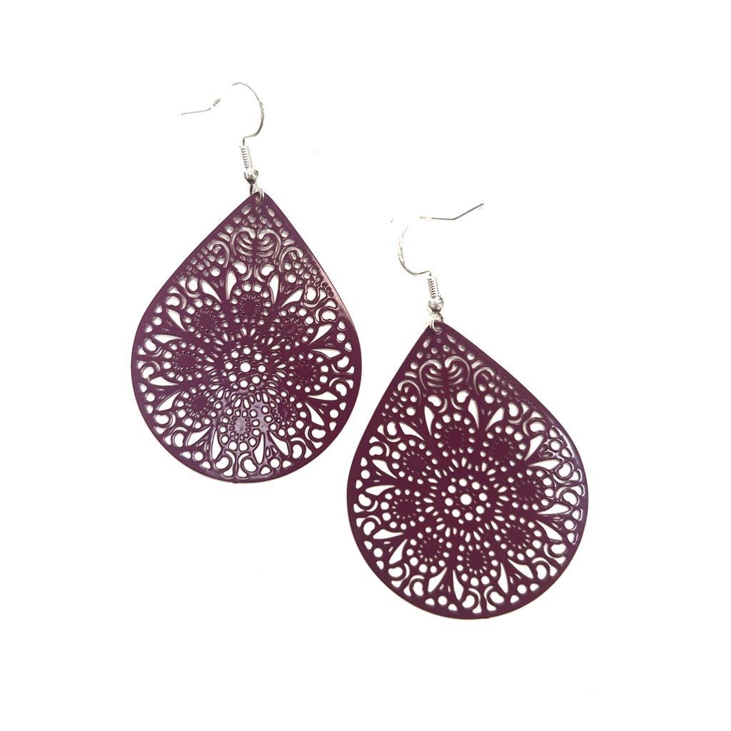 Boucles d'oreilles- Fili mauve-Création Fish