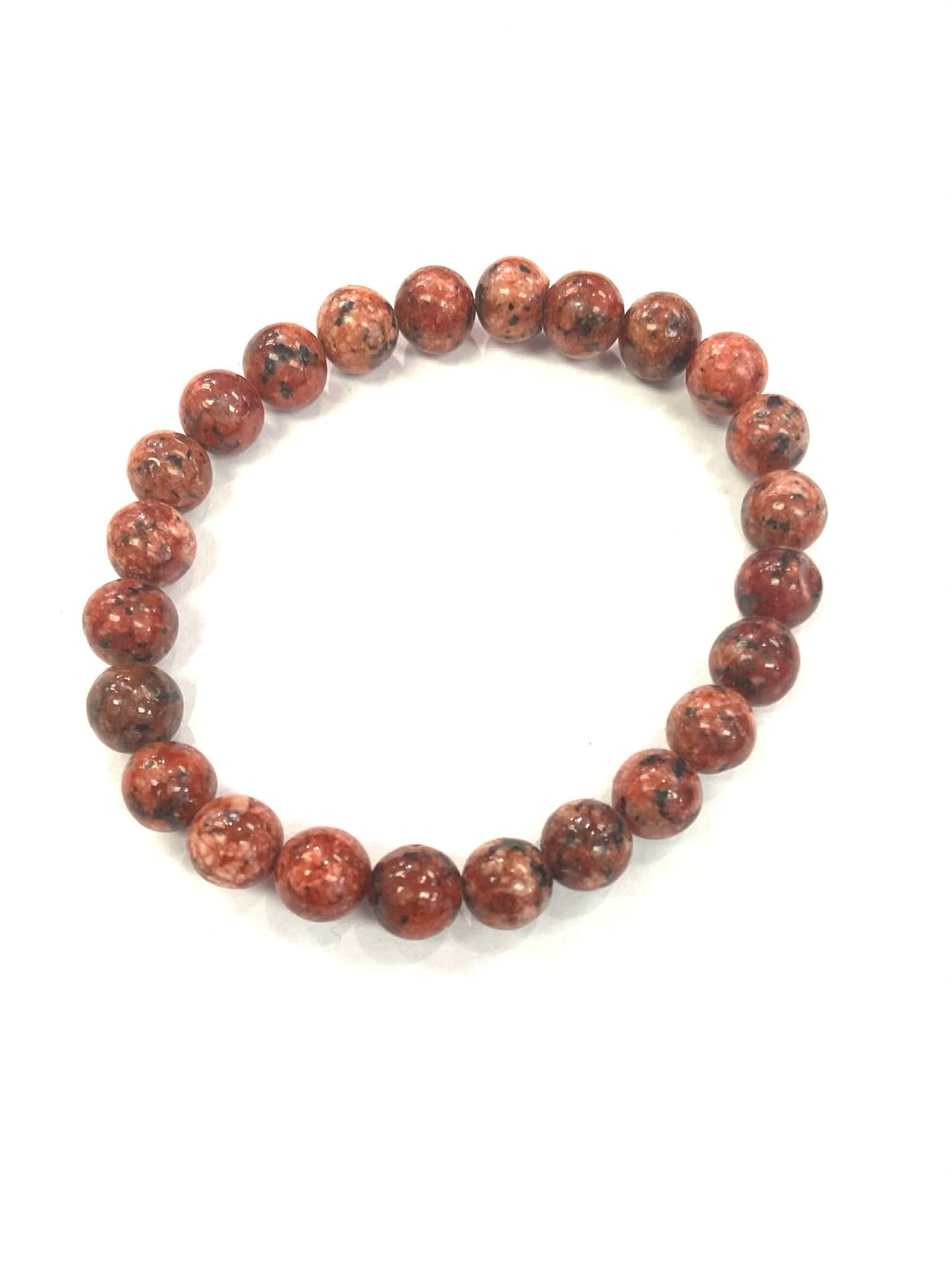 Bracelet - Rose-rouge tachetée noir - pierres fines - Rouge Bijoux