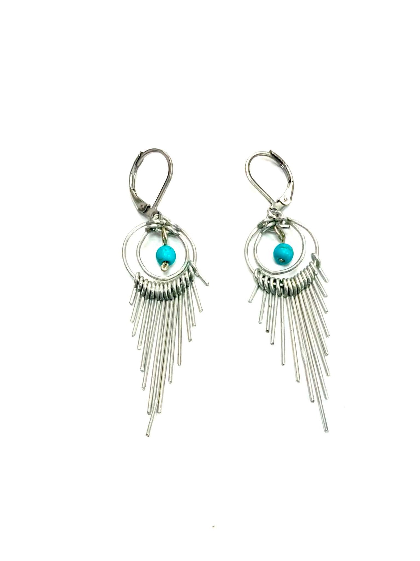 BO Éclats solaires - Argent - Perle turquoise - Rouge Aventure