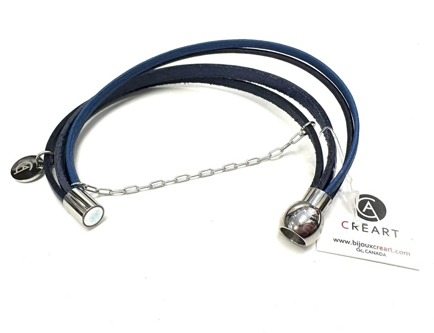 Bracelet zip mandala bleu - Créart