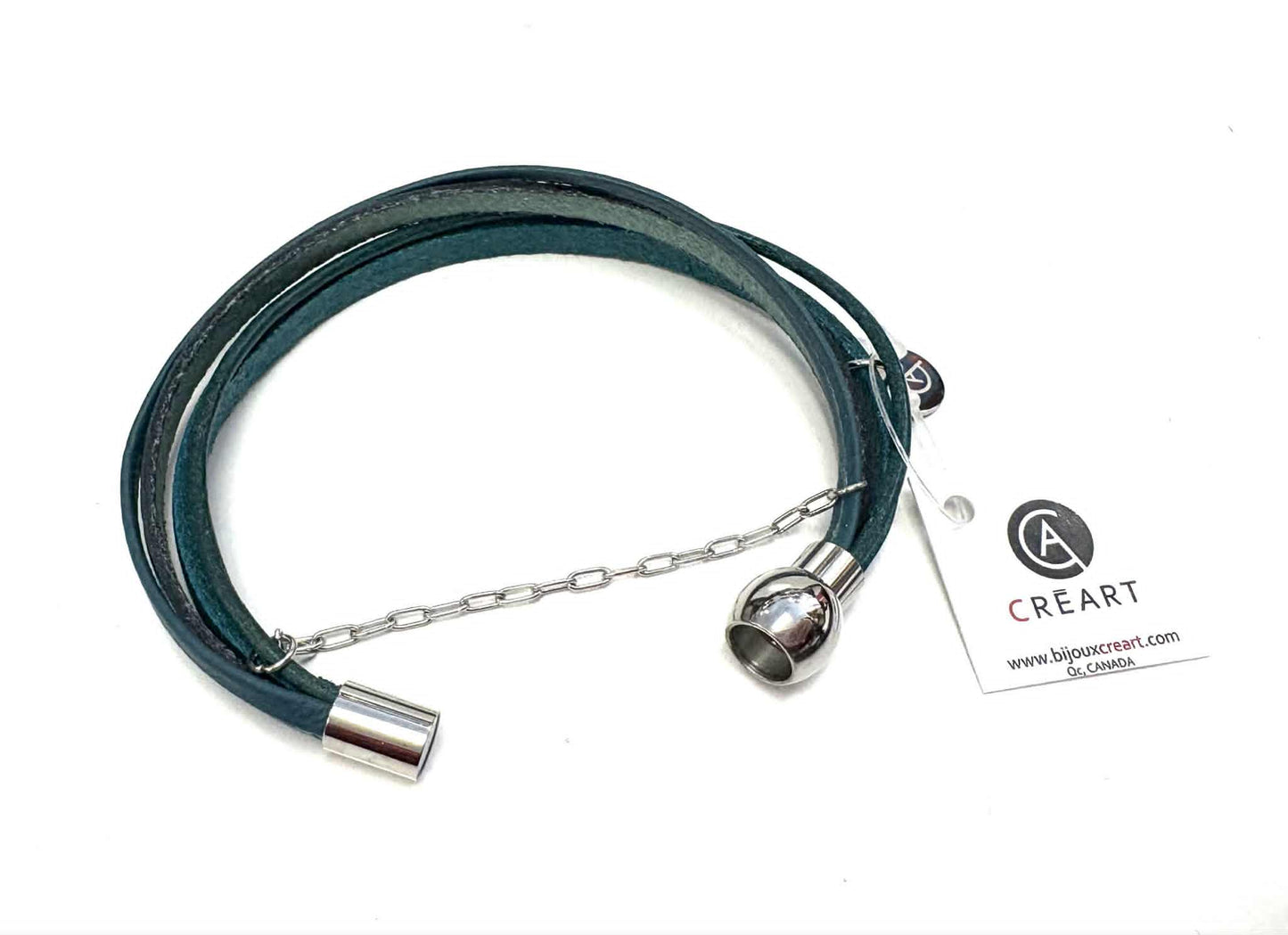 Bracelet zip turquoise - Créart