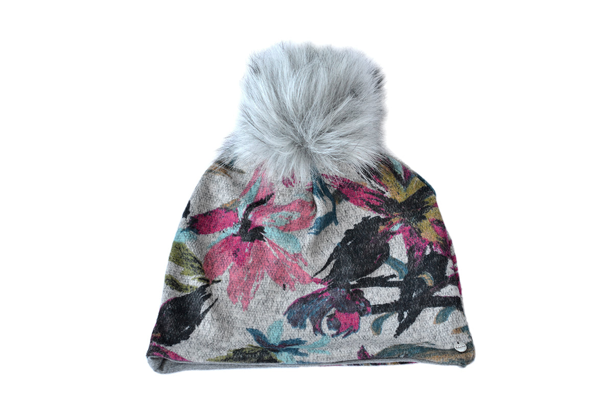 Tuque fleurs - Fuchsia - Baluchon