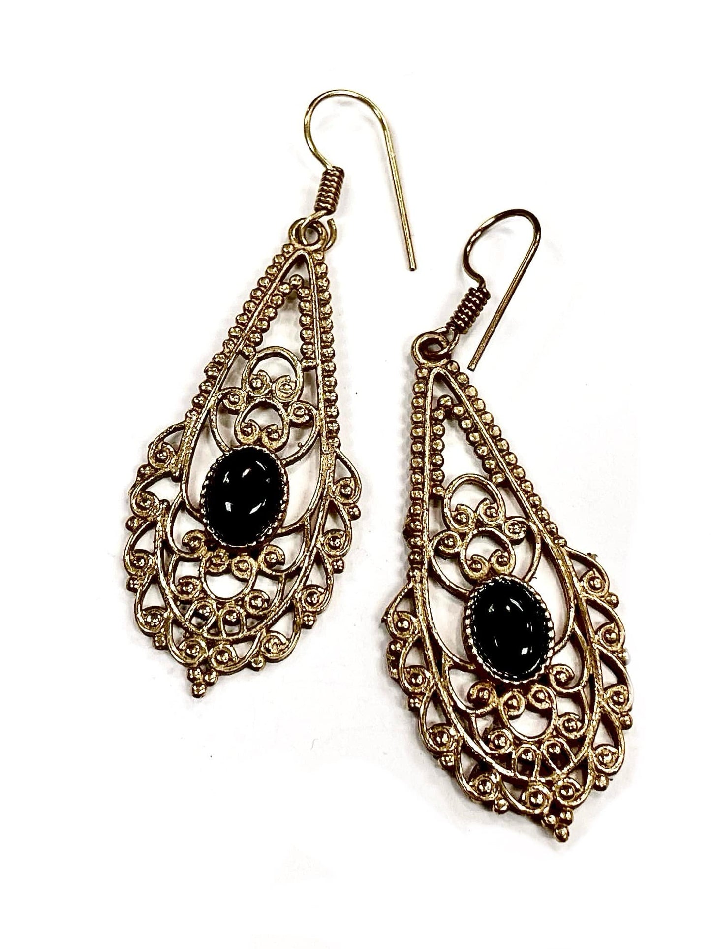 Boucles d'oreilles C1 - Noir & Or