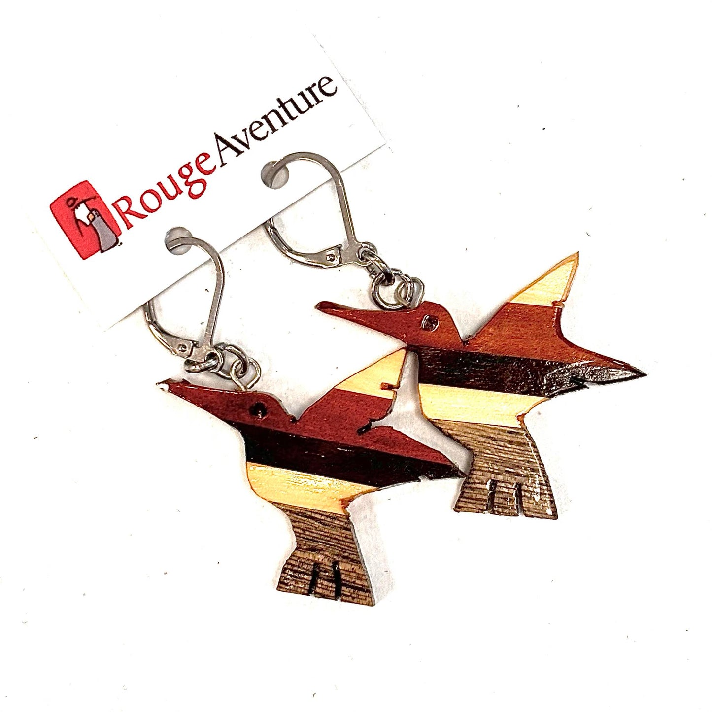 Boucles D'oreilles - Bois - RA93 - Rouge Aventure