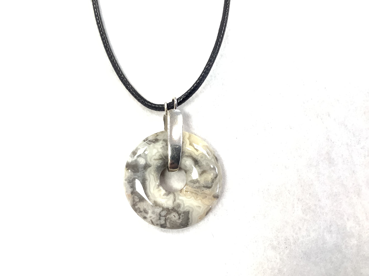 Collier en jaspe - Marbré - Rouge Argent 925