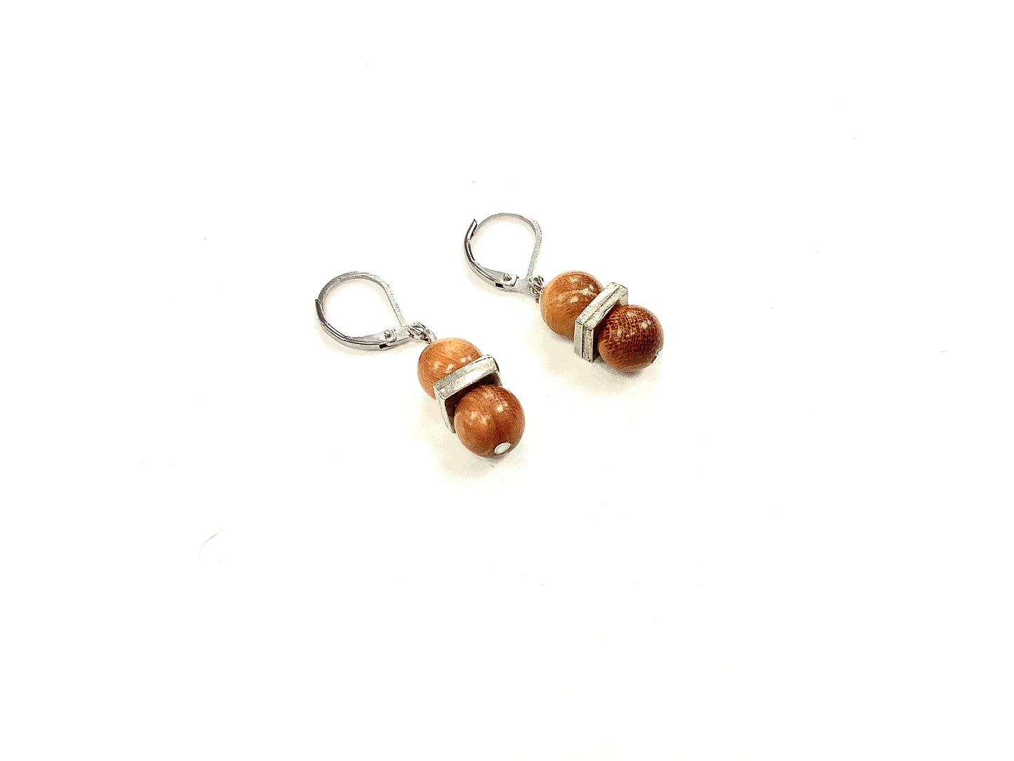 Boucles d'oreilles Forêt - Bois beige - MJ Bijoux