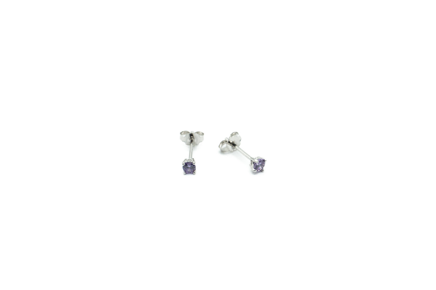 Earrings - Round 3mm - Lavender - Red Silver 9.25