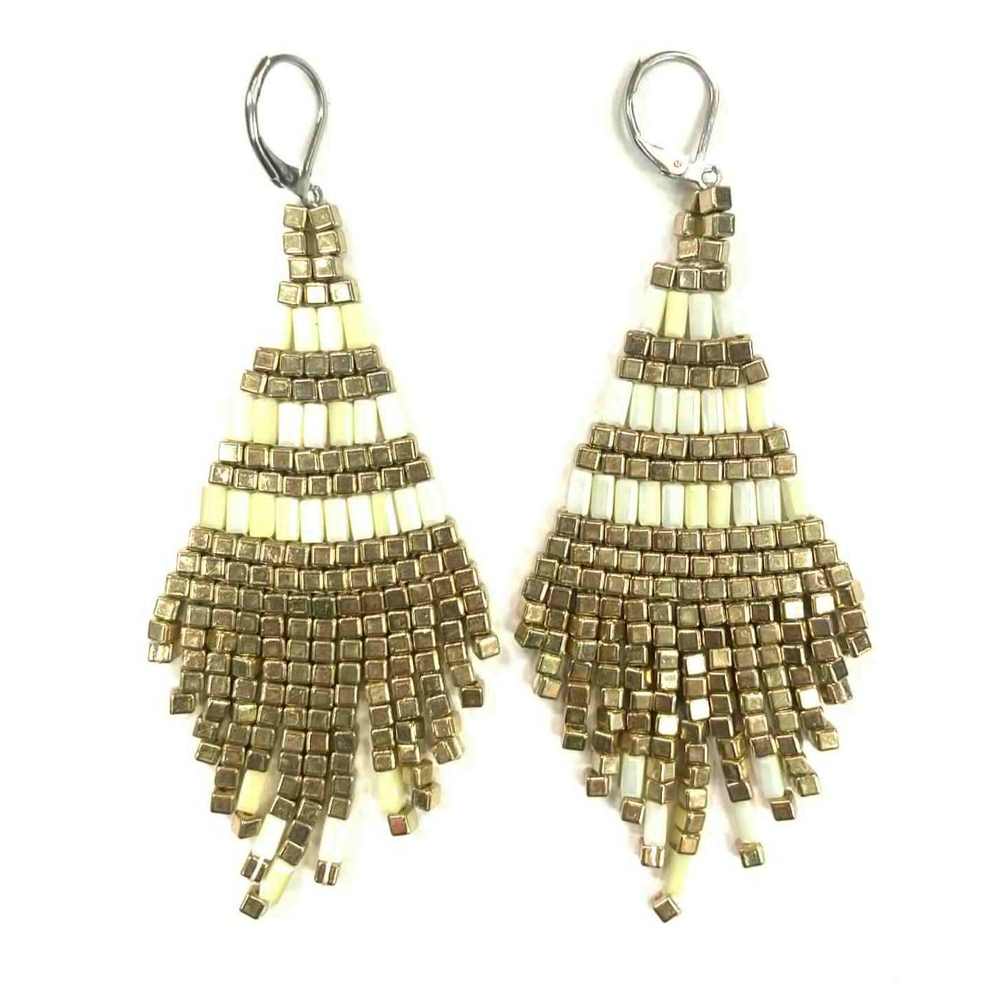 Boucles d'oreilles - Perlage - Métallique or - 3 couleurs offertes - Rouge Inox