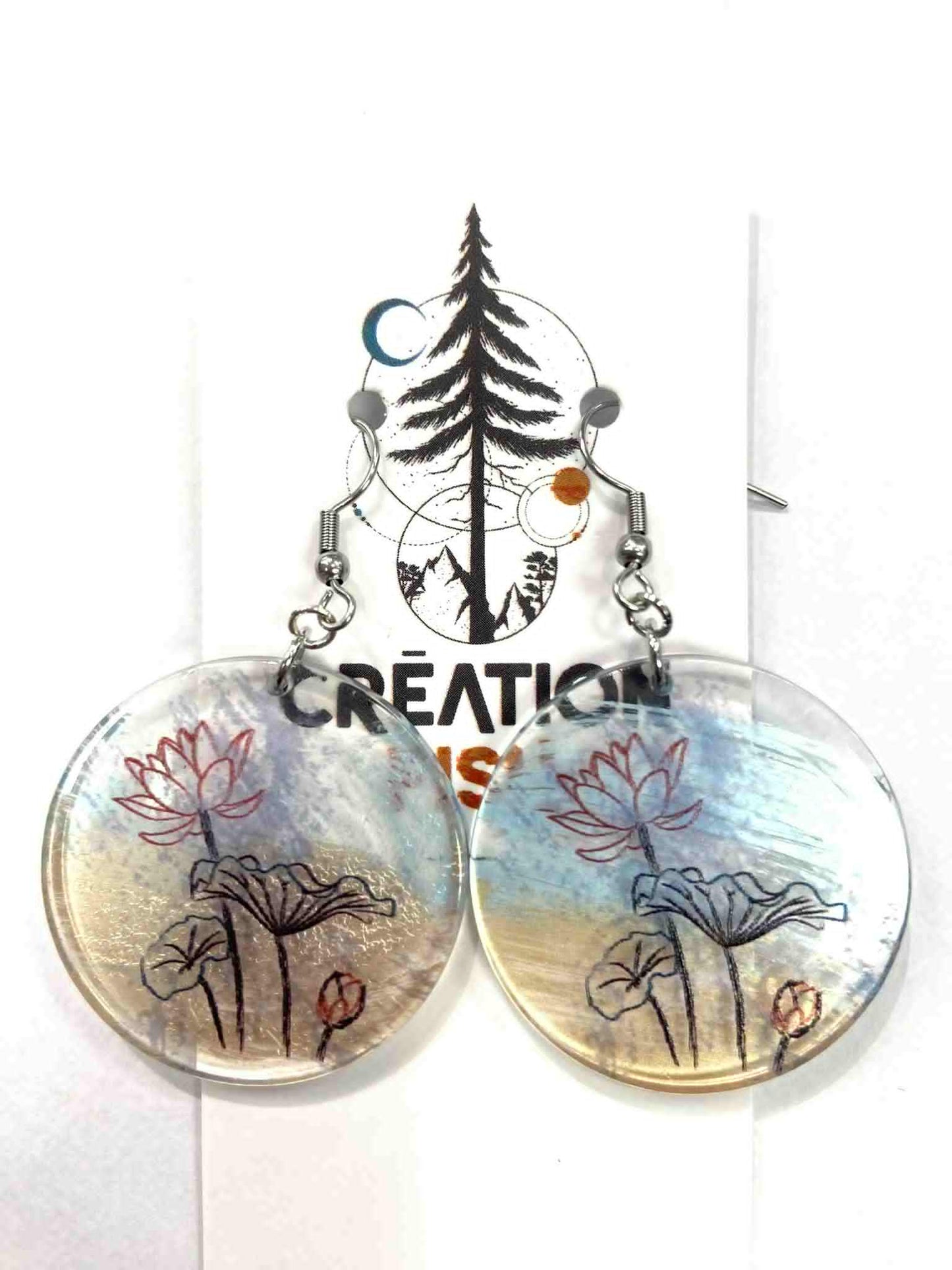 Boucles d'oreilles - Rond paysage - Création Fish