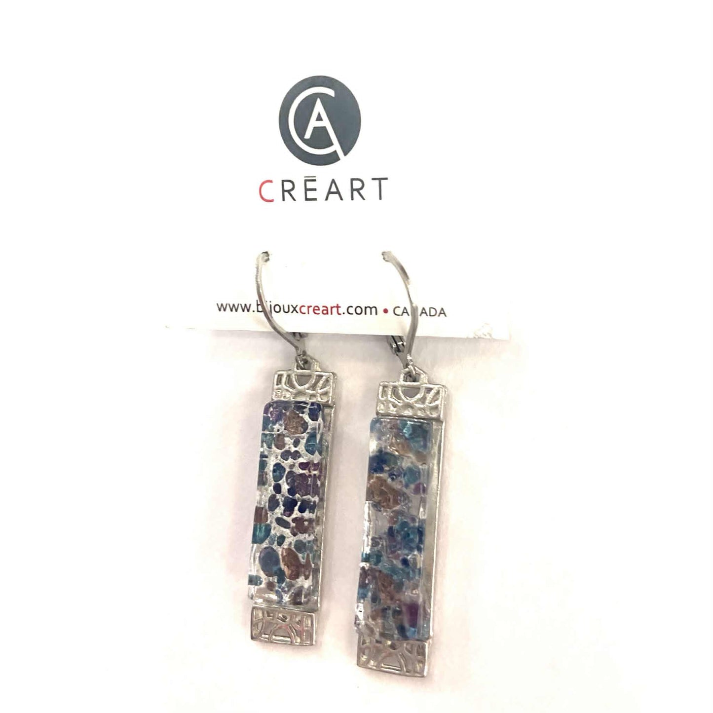 Boucles d’oreille Mosaïk deluxe en verre - Créart 2200ep (plusieurs couleurs disponibles)