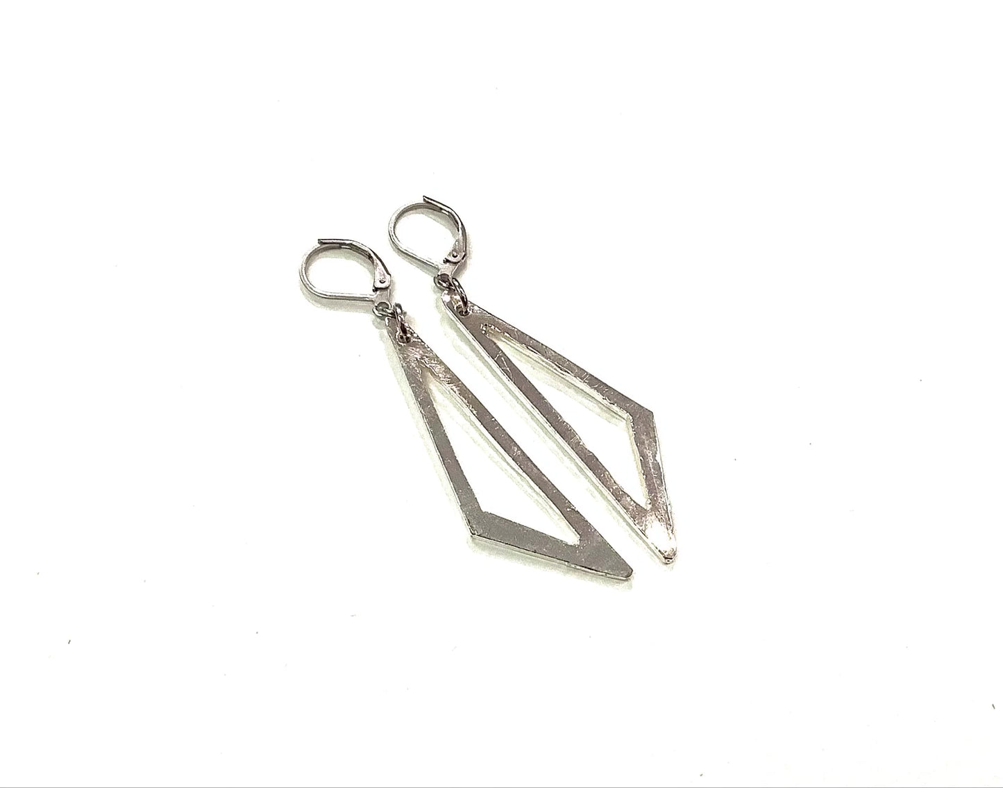 Suspendues à l'oreille Triangle Vide 45mm - Rouge Bijoux