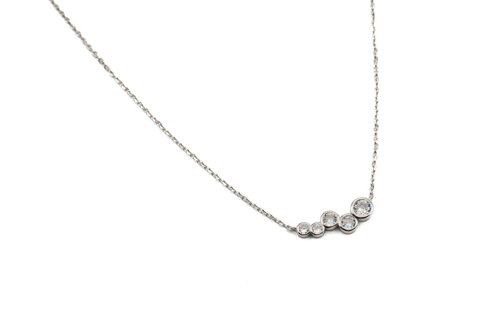 Olympico Necklace - Red - Red Silver 9.25