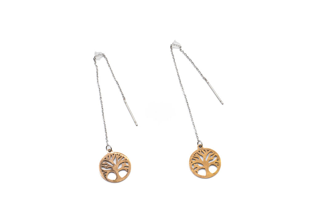 Bo Arbre de Vie Longue - Or Rose - Rouge Inox