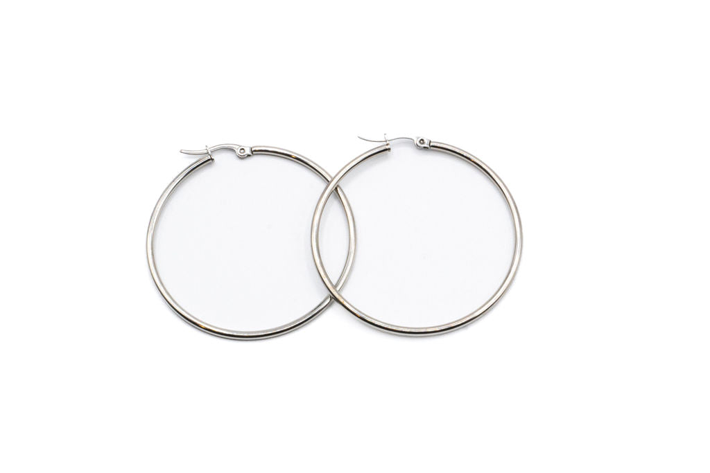 Bo Cercle - Argent - Rouge Inox