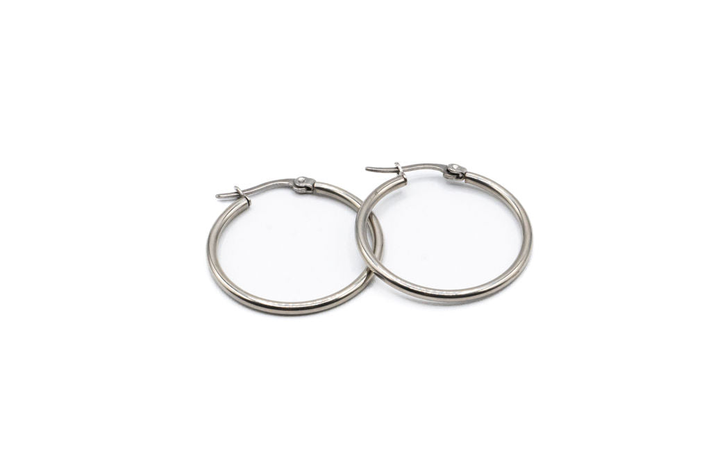 Bo Cercle - Argent - Rouge Inox