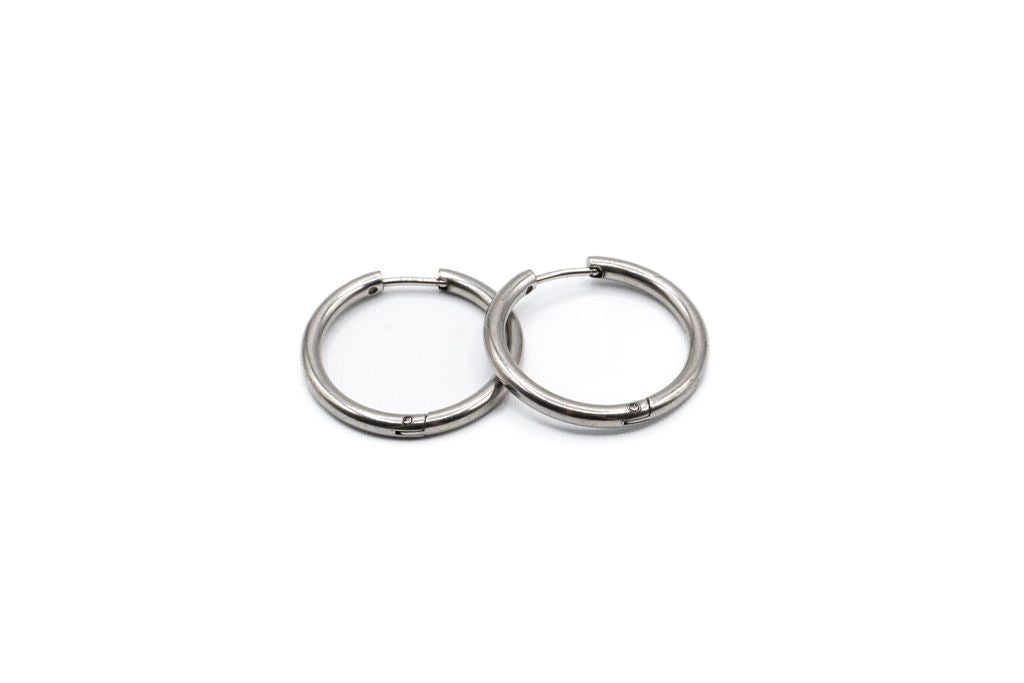 Bo Cercle - Argent - Rouge Inox