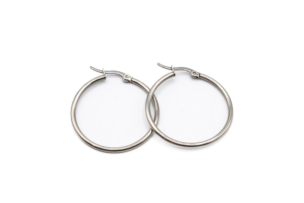 Bo Cercle - Argent - Rouge Inox