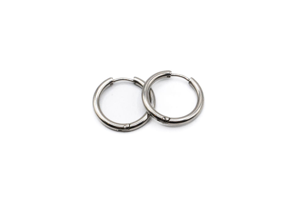 Bo Cercle - Argent - Rouge Inox