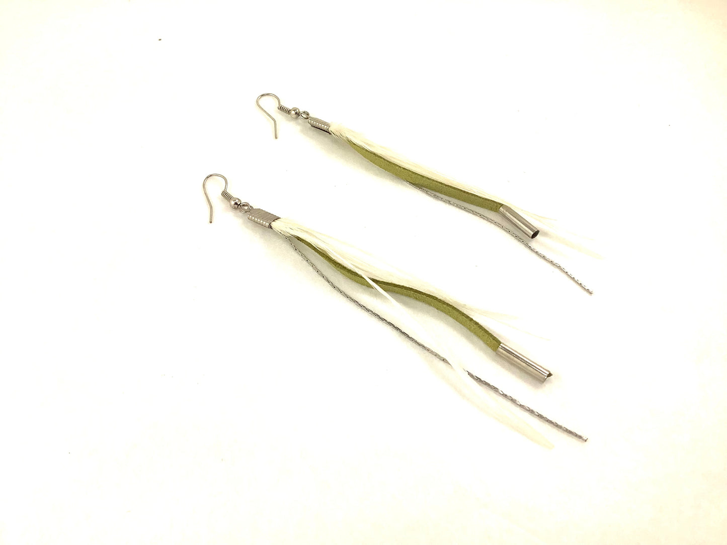 Green Feathers 12 - MJ Bijoux