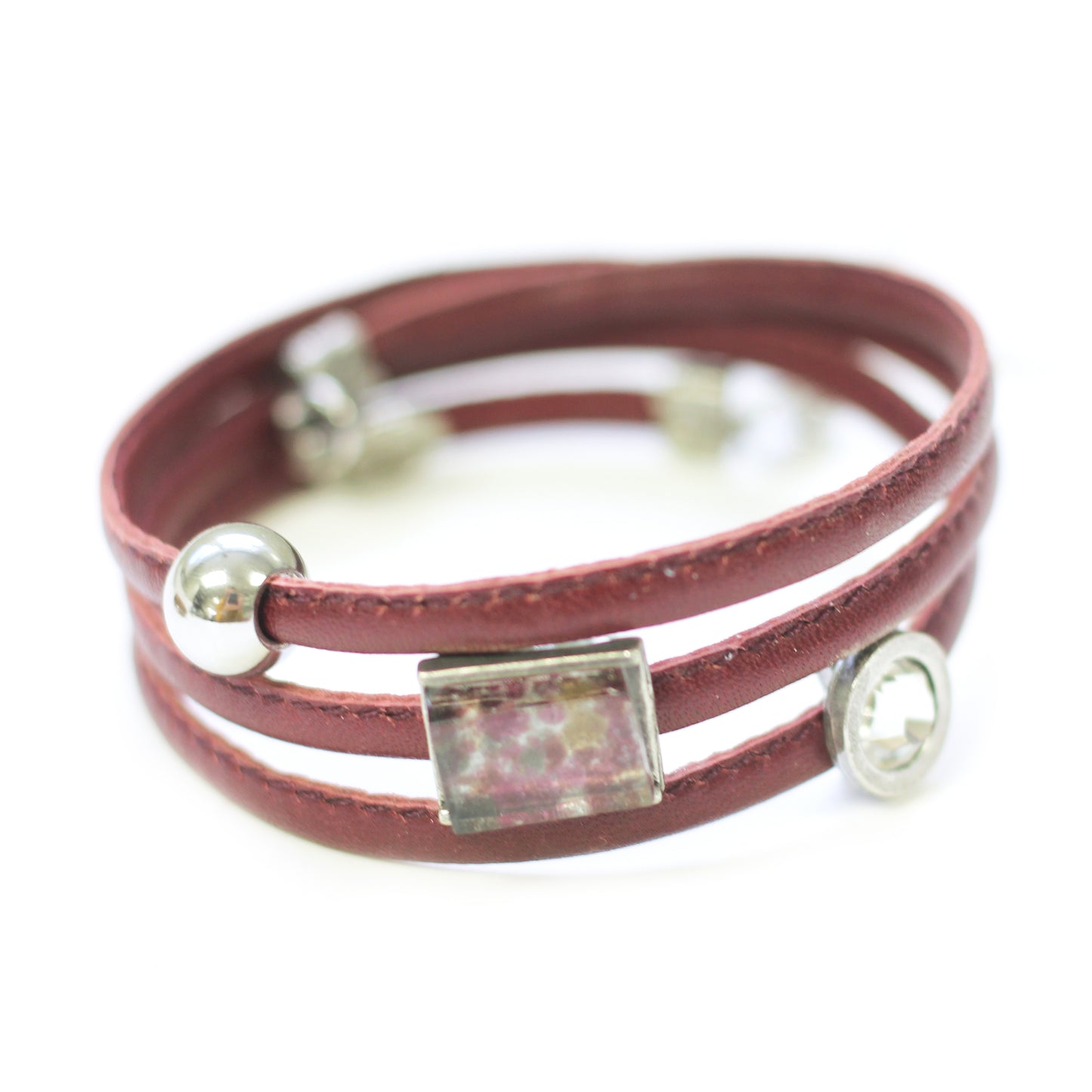 Bracelet twist bourgogne - Créart