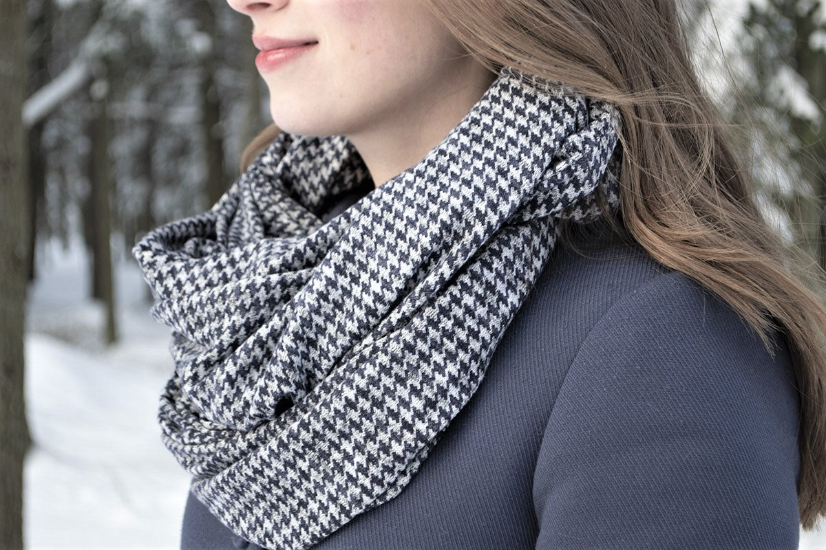 Foulard pied de poule gris - Baluchon