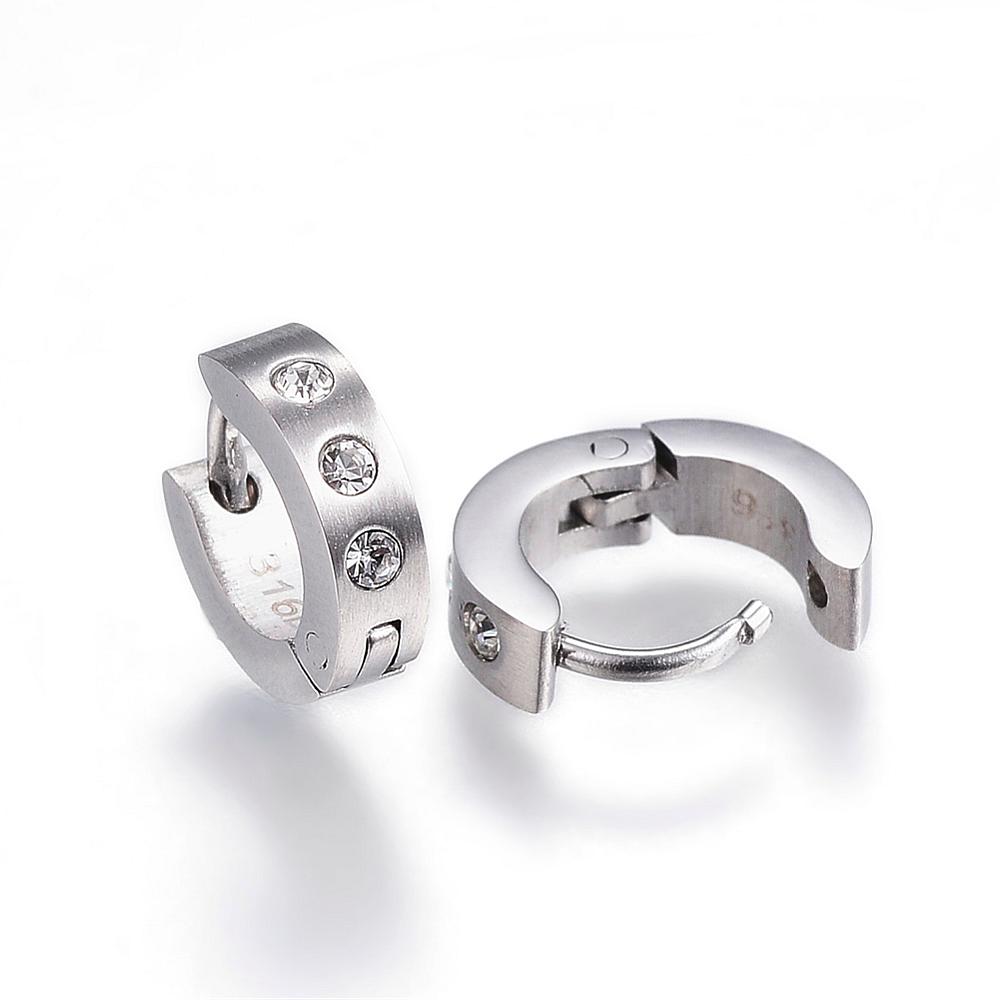 BO silver ring with zircon - Red Inox