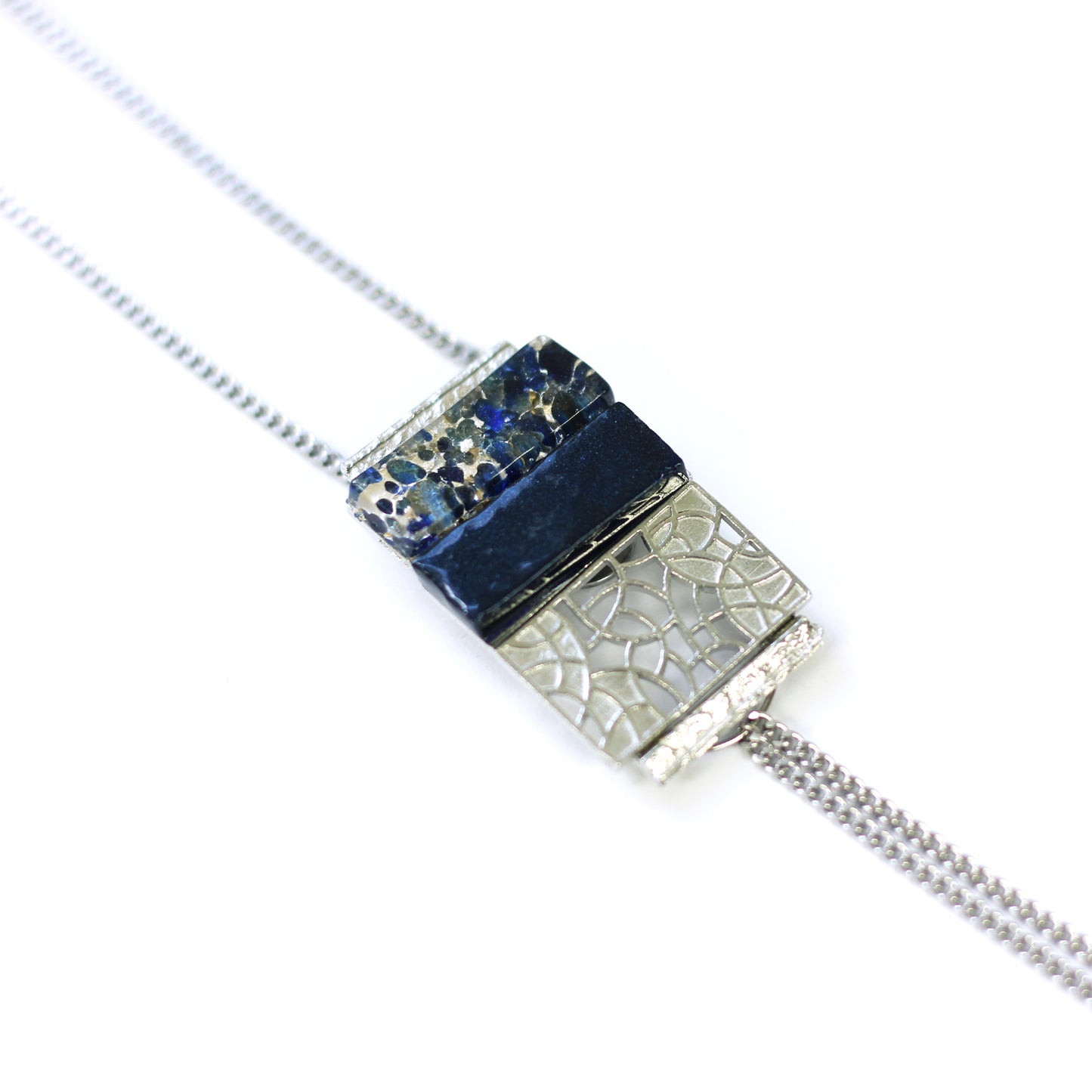 Simple Mosaik Necklace - blue - Cré'art