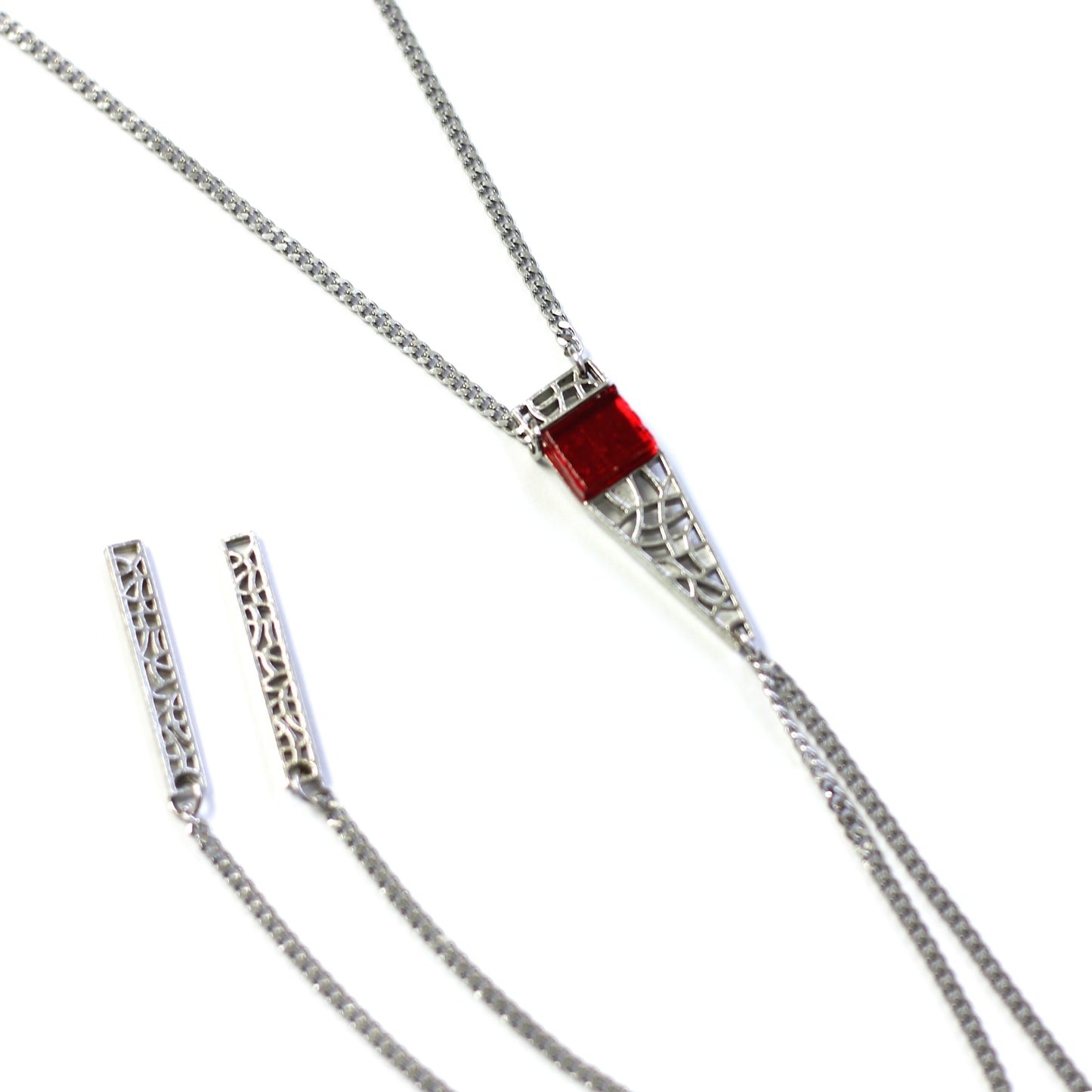 Collier sautoir triangle verre - Créart