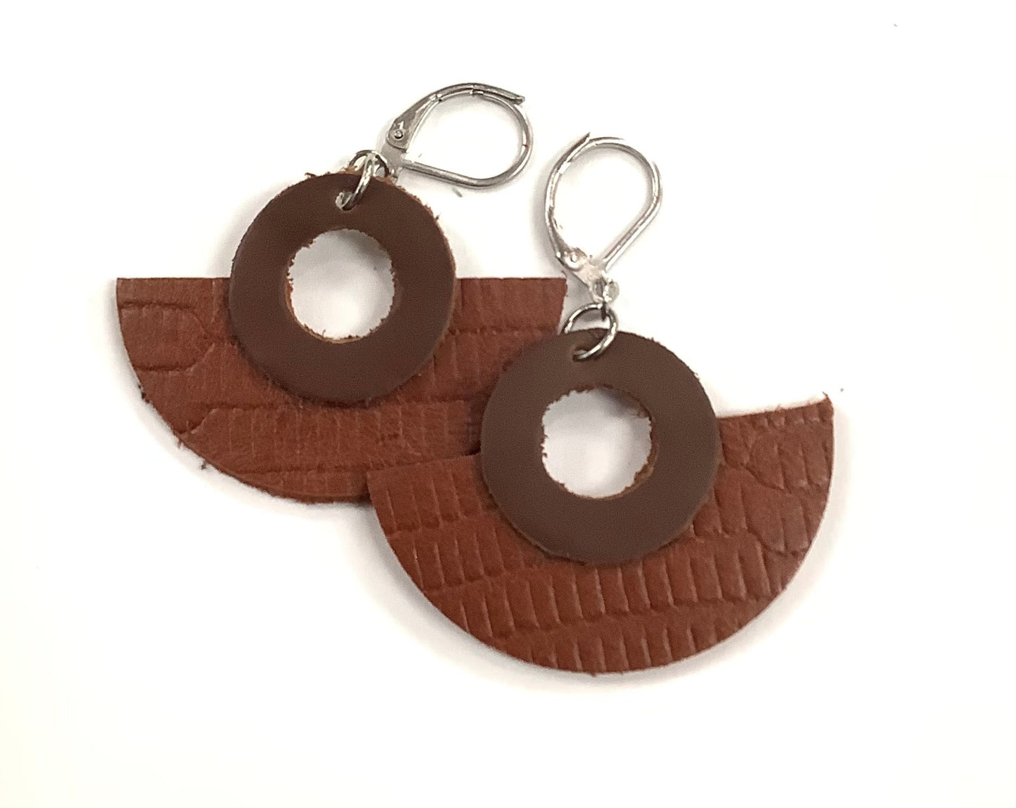 RA09 Leather Earrings - Adventure Red