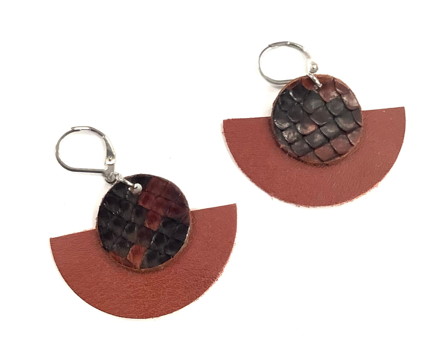 Boucles d'oreilles en cuir RA12 - Rouge Aventure