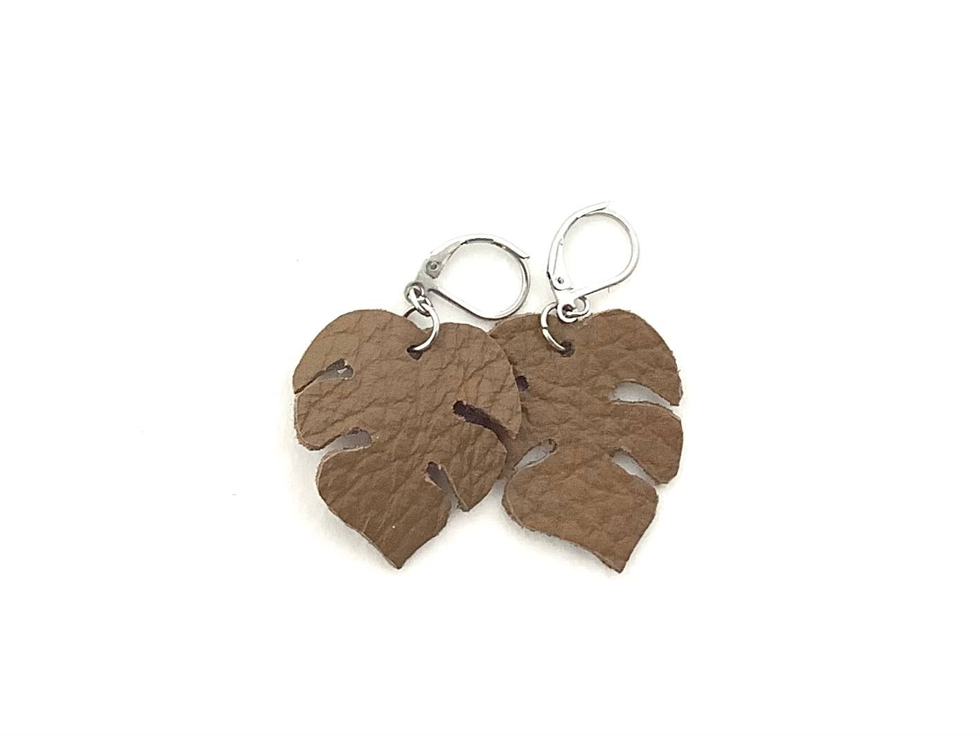 Boucles d'oreilles en cuir RA17 - Rouge Aventure