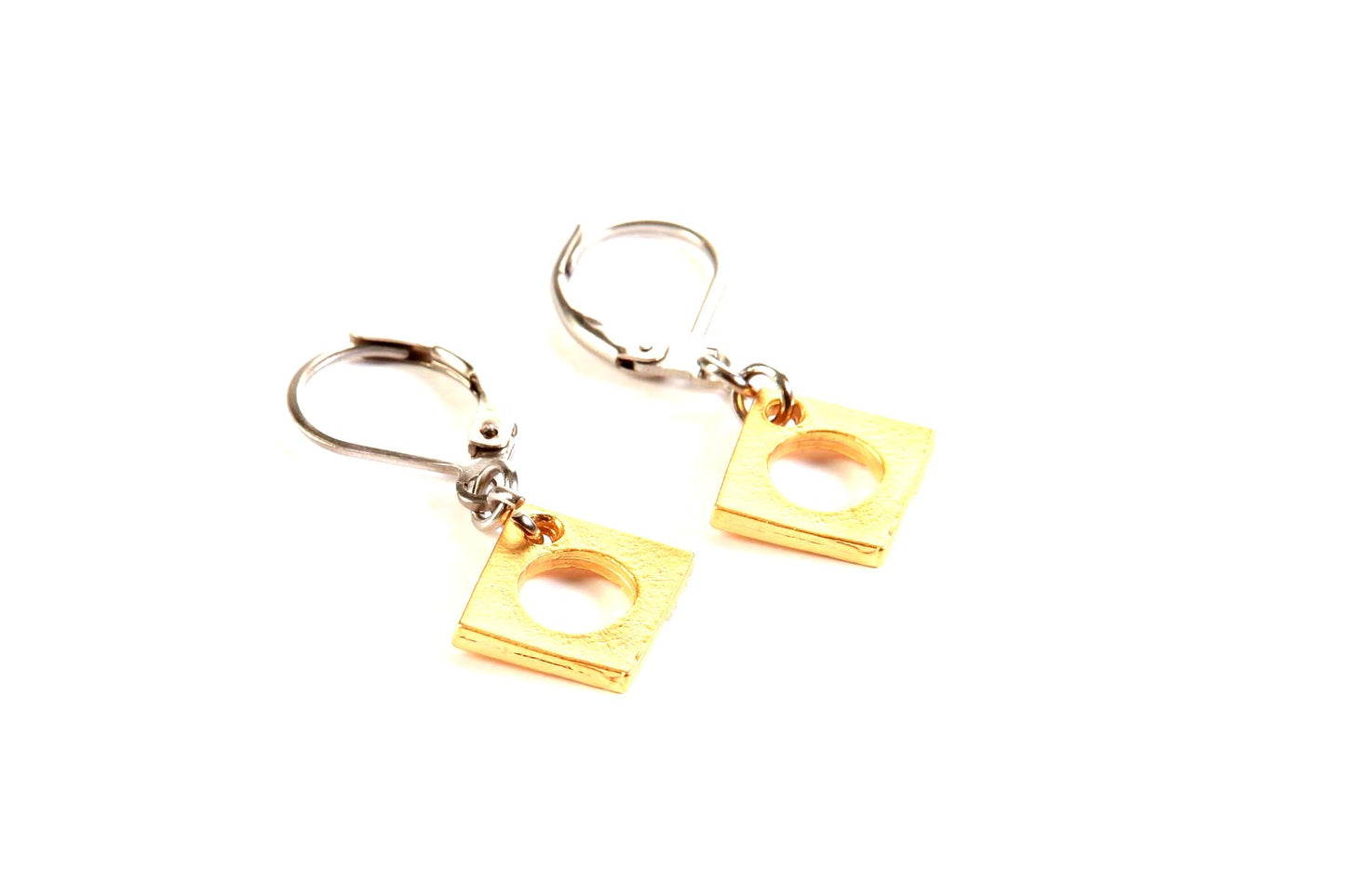 Hanging from the ear Square Hole 10mm - Red Jewelry