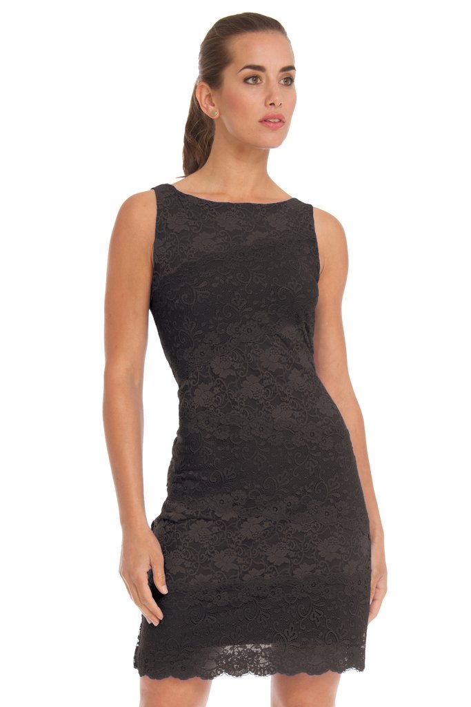 Robe de dentelle Aïsha noire 8512 - Arianne