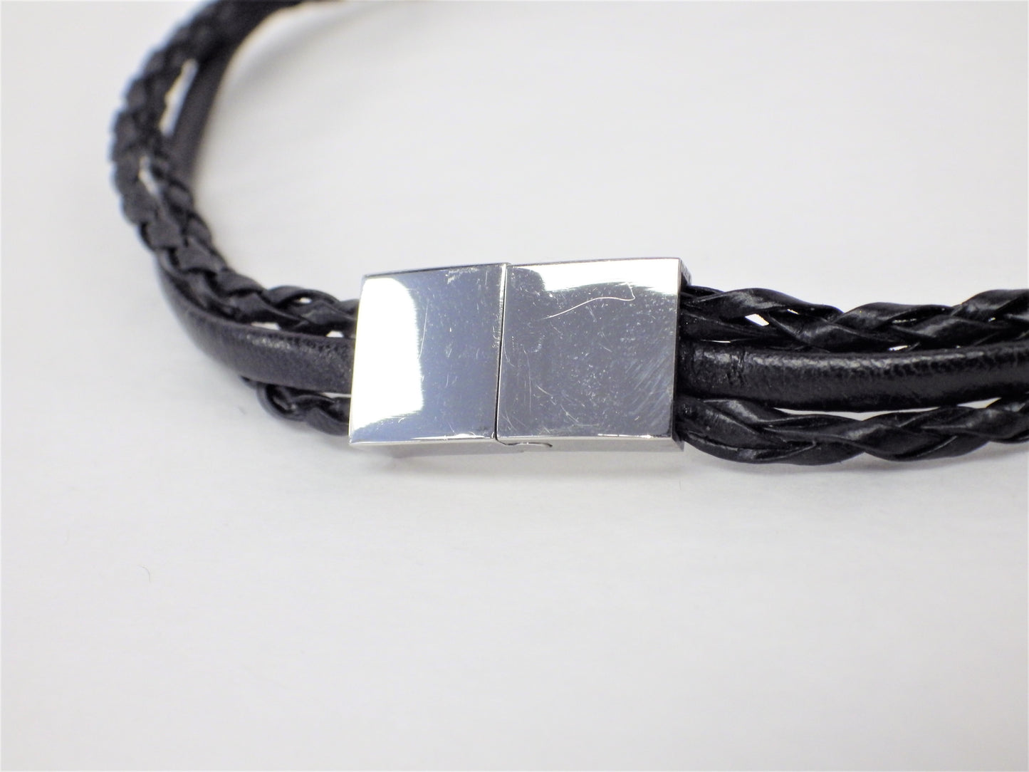 Collier/Bracelet noir, tresse noire et cercle viking - MJ Bijoux