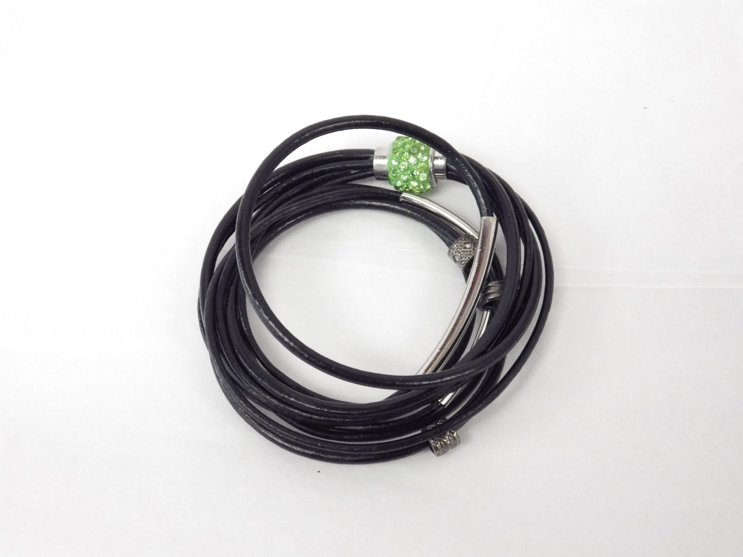 Collier/Bracelet attache verte avec médaillon - MJ Bijoux