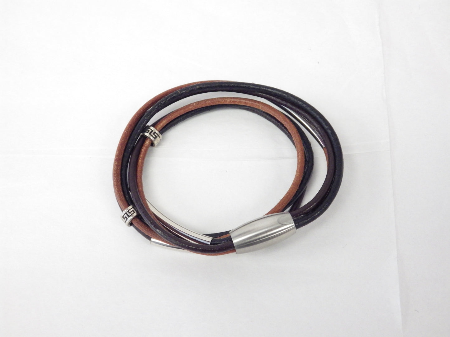 Necklace/Bracelet with brown and black lines - MJ Bijoux