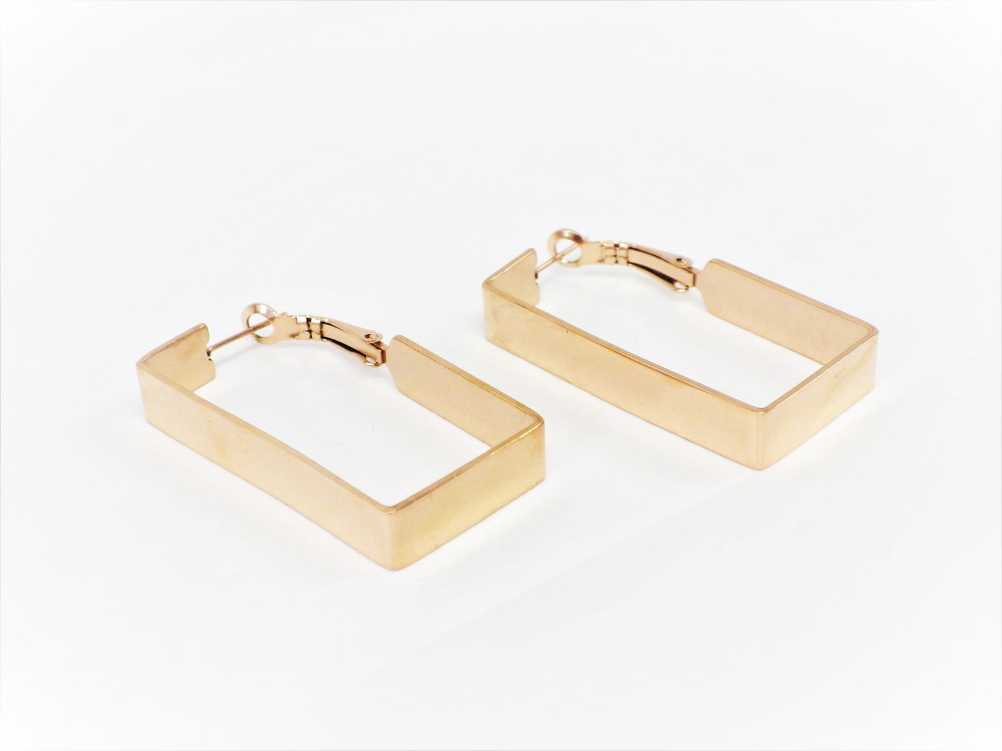 BO Large rectangle Stainless steel Rose gold - Red Stainless steel