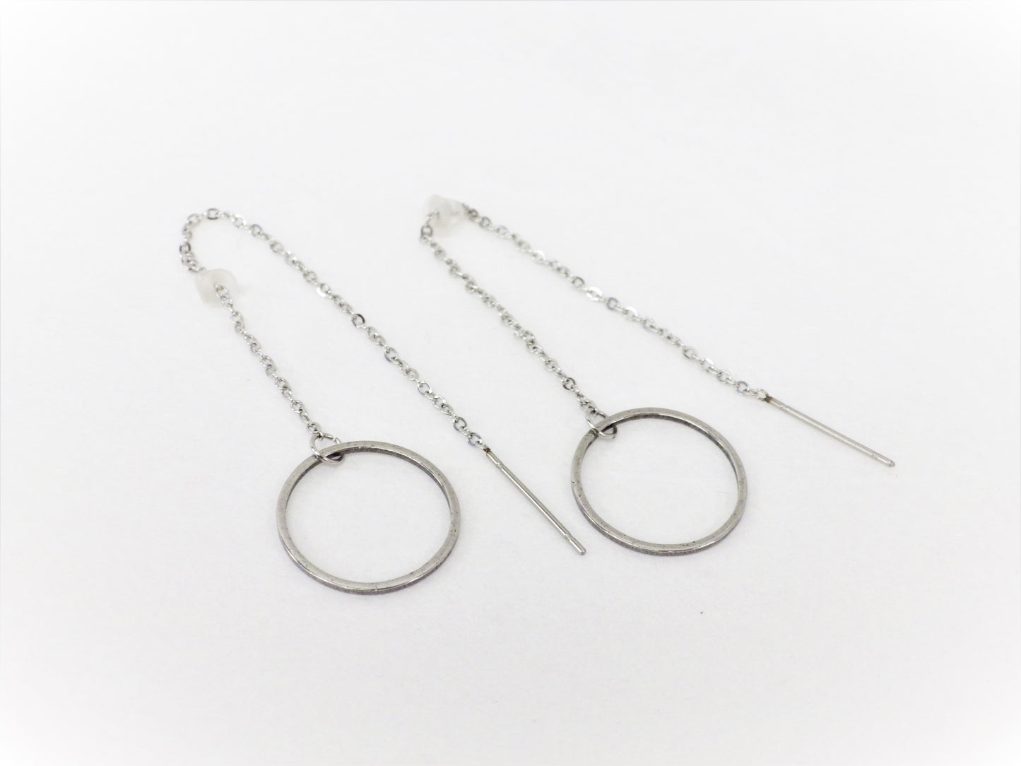 BO Circle on Stainless Steel Chain - Stainless Steel Red