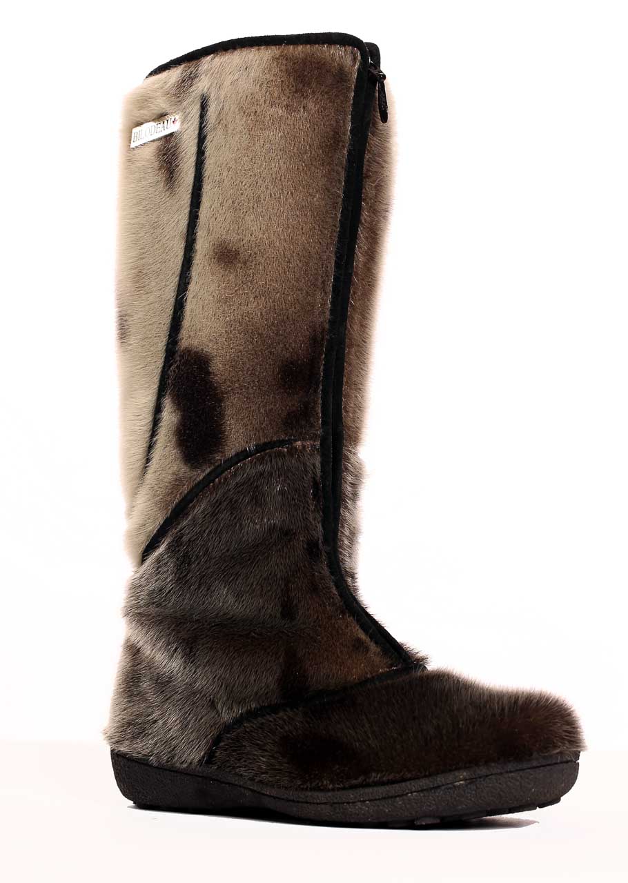 Botte Urbaine Kiona Fourrure Loup Marin Naturel Semelle Angela