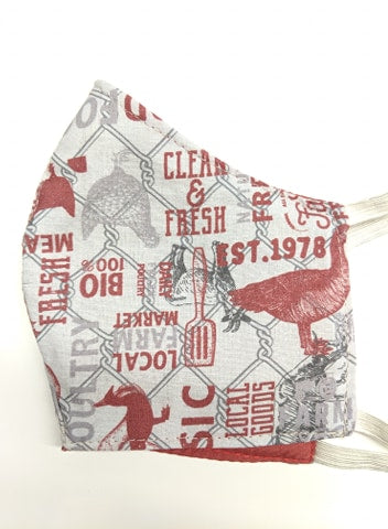 Grey & red organic chicken