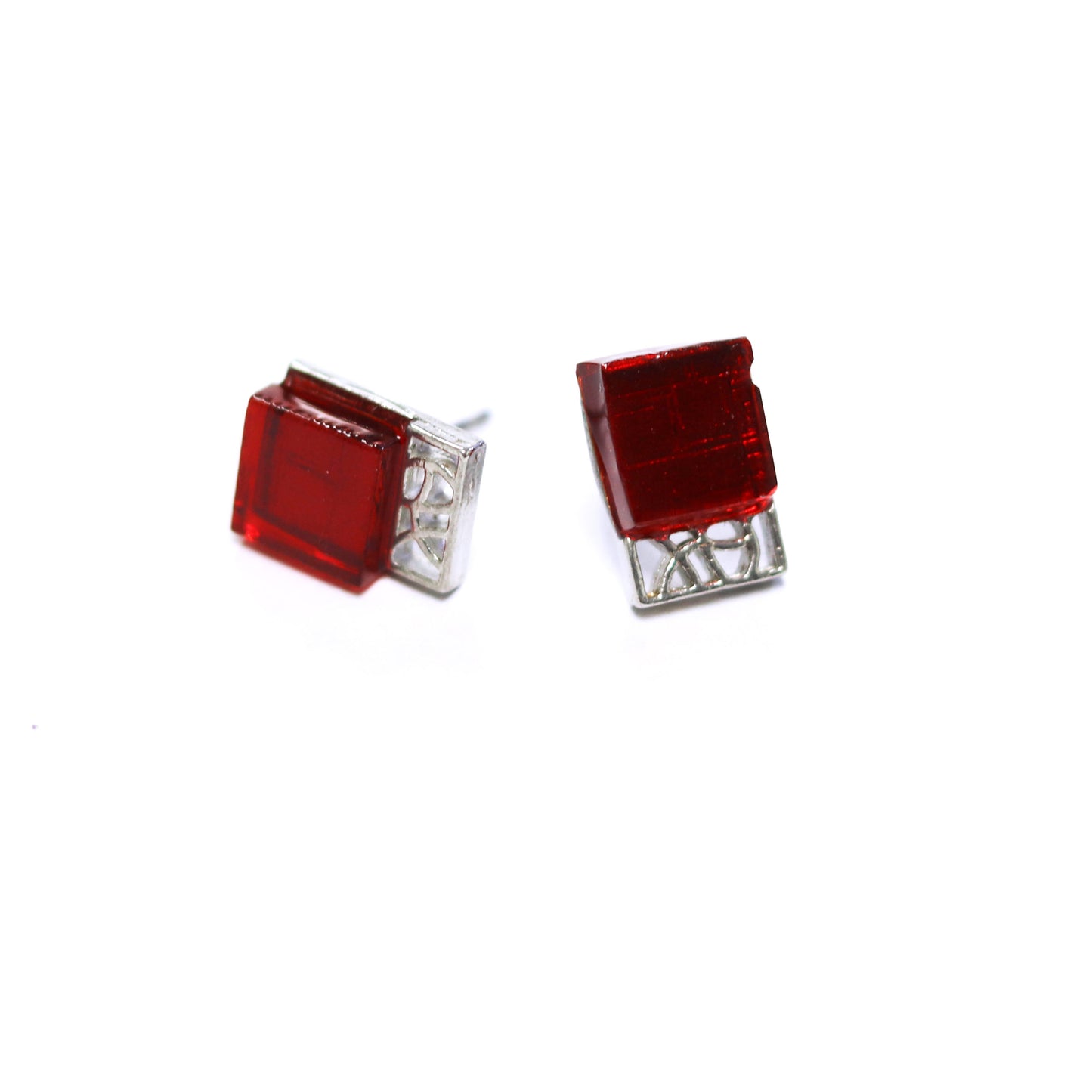 Boucles d’oreille Mosaïk en verre - Créart
