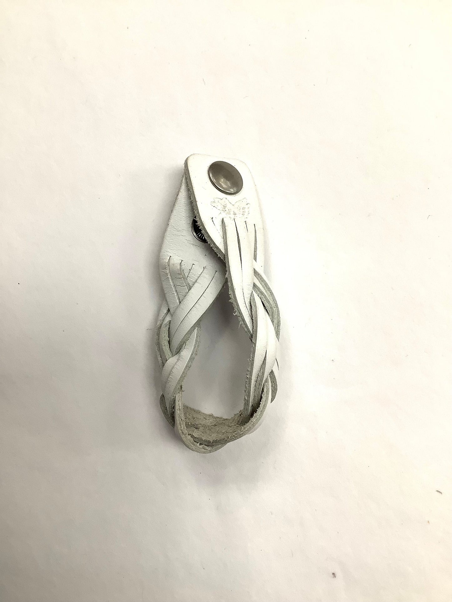 Bracelet cuir tressé blanc