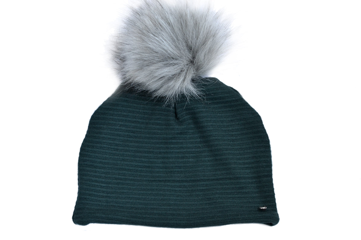 Green Ribbed Beanie - Baluchon